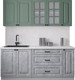 Миниатюра изображения товара Кухонный гарнитур Интерлиния Мила Деко 1.9Б (керамика/мята/опал светлый)
