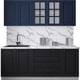 Миниатюра изображения товара Кухонный гарнитур Интерлиния Мила Деко 2.0Б (черный/индиго/белый гранит)