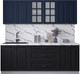 Миниатюра изображения товара Кухонный гарнитур Интерлиния Мила Деко 2.2Б (черный/индиго/белый гранит)