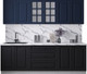 Миниатюра изображения товара Кухонный гарнитур Интерлиния Мила Деко 2.4Б (черный/индиго/белый гранит)