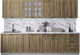 Миниатюра изображения товара Кухонный гарнитур Интерлиния Мила Деко 3.0Б (дуб вотан/дуб вотан/белый гранит)