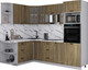 Миниатюра изображения товара Кухонный гарнитур Интерлиния Мила Деко 1.68x2.4 LV (дуб вотан/дуб вотан/белый гранит)