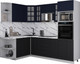 Миниатюра изображения товара Кухонный гарнитур Интерлиния Мила Деко 1.68x2.4 LV (черный/индиго/белый гранит)