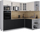 Миниатюра изображения товара Кухонный гарнитур Интерлиния Мила Деко 1.68x2.4 PR (черный/белый/дуб бунратти)