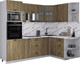 Миниатюра изображения товара Кухонный гарнитур Интерлиния Мила Деко 1.68x2.4 PR (дуб вотан/дуб вотан/белый гранит)
