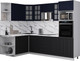 Миниатюра изображения товара Кухонный гарнитур Интерлиния Мила Деко 1.68x2.6 LV (черный/индиго/белый гранит)