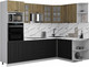 Миниатюра изображения товара Кухонный гарнитур Интерлиния Мила Деко 1.68x2.6 PR (черный/дуб вотан/белый гранит)