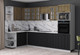 Миниатюра изображения товара Кухонный гарнитур Интерлиния Мила Деко 1.68x3.0 LV (черный/дуб вотан/белый гранит)