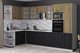 Миниатюра изображения товара Кухонный гарнитур Интерлиния Мила Деко 1.68x3.2 LV (черный/дуб вотан/белый гранит)