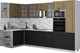 Миниатюра изображения товара Кухонный гарнитур Интерлиния Мила Деко 1.68x3.2 LV (черный/дуб вотан/белый гранит)