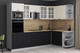 Миниатюра изображения товара Кухонный гарнитур Интерлиния Мила Деко 1.68x2.8 PR (черный/белый/дуб бунратти)