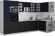 Миниатюра изображения товара Кухонный гарнитур Интерлиния Мила Деко 1.68x3.2 PR (черный/индиго/белый гранит)
