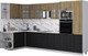 Миниатюра изображения товара Кухонный гарнитур Интерлиния Мила Деко 1.68x3.4 LV (черный/дуб вотан/белый гранит)
