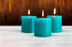 Миниатюра изображения товара Набор свечей Мелт 75мм (3шт, бирюзовый)