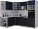 Миниатюра изображения товара Кухонный гарнитур Интерлиния Мила Деко 1.88x2.4 LV (черный/индиго/белый гранит)