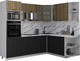Миниатюра изображения товара Кухонный гарнитур Интерлиния Мила Деко 1.88x2.4 PR (черный/дуб вотан/белый гранит)