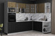 Миниатюра изображения товара Кухонный гарнитур Интерлиния Мила Деко 1.88x2.6 PR (черный/дуб вотан/белый гранит)