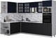 Миниатюра изображения товара Кухонный гарнитур Интерлиния Мила Деко 1.88x2.8 LV (черный/индиго/белый гранит)