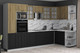 Миниатюра изображения товара Кухонный гарнитур Интерлиния Мила Деко 1.88x3.2 PR (черный/дуб вотан/белый гранит)