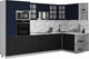 Миниатюра изображения товара Кухонный гарнитур Интерлиния Мила Деко 1.88x3.2 PR (черный/индиго/белый гранит)