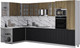 Миниатюра изображения товара Кухонный гарнитур Интерлиния Мила Деко 1.88x3.4 LV (черный/дуб вотан/белый гранит)