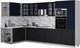 Миниатюра изображения товара Кухонный гарнитур Интерлиния Мила Деко 1.88x3.4 LV (черный/индиго/белый гранит)