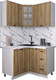 Миниатюра изображения товара Кухонный гарнитур Интерлиния Мила Деко 1.2x1.2 (дуб вотан/дуб вотан/белый гранит)