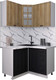 Миниатюра изображения товара Кухонный гарнитур Интерлиния Мила Деко 1.2x1.2 (черный/дуб вотан/белый гранит)