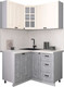 Миниатюра изображения товара Кухонный гарнитур Интерлиния Мила Деко 1.2x1.3 (керамика/белый/опал светлый)