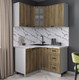 Миниатюра изображения товара Кухонный гарнитур Интерлиния Мила Деко 1.2x1.3 (дуб вотан/дуб вотан/белый гранит)