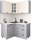 Миниатюра изображения товара Кухонный гарнитур Интерлиния Мила Деко 1.2x1.4 (керамика/белый/опал светлый)