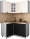 Миниатюра изображения товара Кухонный гарнитур Интерлиния Мила Деко 1.2x1.4 (черный/белый/дуб бунратти)