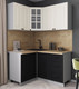 Миниатюра изображения товара Кухонный гарнитур Интерлиния Мила Деко 1.2x1.4 (черный/белый/дуб бунратти)