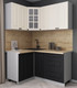 Миниатюра изображения товара Кухонный гарнитур Интерлиния Мила Деко 1.2x1.5 (черный/белый/дуб бунратти)