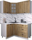 Миниатюра изображения товара Кухонный гарнитур Интерлиния Мила Деко 1.2x1.5 (дуб вотан/дуб вотан/белый гранит)