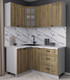 Миниатюра изображения товара Кухонный гарнитур Интерлиния Мила Деко 1.2x1.5 (дуб вотан/дуб вотан/белый гранит)