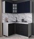 Миниатюра изображения товара Кухонный гарнитур Интерлиния Мила Деко 1.2x1.5 (черный/индиго/белый гранит)