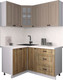 Миниатюра изображения товара Кухонный гарнитур Интерлиния Мила Деко 1.2x1.5 (дуб вотан/луна/опал светлый)