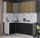 Миниатюра изображения товара Кухонный гарнитур Интерлиния Мила Деко 1.2x1.8 (черный/дуб вотан/белый гранит)