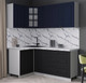 Миниатюра изображения товара Кухонный гарнитур Интерлиния Мила Деко 1.2x1.8 (черный/индиго/белый гранит)