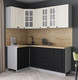 Миниатюра изображения товара Кухонный гарнитур Интерлиния Мила Деко 1.2x1.9 (черный/белый/дуб бунратти)