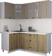 Миниатюра изображения товара Кухонный гарнитур Интерлиния Мила Деко 1.2x1.9 (дуб вотан/луна/опал светлый)