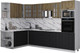 Миниатюра изображения товара Кухонный гарнитур Интерлиния Мила Деко 1.88x3.0 LV (черный/дуб вотан/белый гранит)