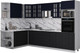 Миниатюра изображения товара Кухонный гарнитур Интерлиния Мила Деко 1.88x3.0 LV (черный/индиго/белый гранит)