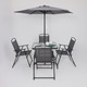 Миниатюра изображения товара Комплект садовой мебели AksHome Picnic (серый/черный)