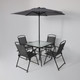 Миниатюра изображения товара Комплект садовой мебели AksHome Picnic (серый/черный)