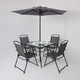 Миниатюра изображения товара Комплект садовой мебели AksHome Picnic (серый/черный)