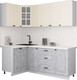 Миниатюра изображения товара Кухонный гарнитур Интерлиния Мила Деко 1.2x2.0 (керамика/белый/опал светлый)
