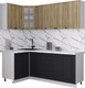 Миниатюра изображения товара Кухонный гарнитур Интерлиния Мила Деко 1.2x2.0 (черный/дуб вотан/белый гранит)