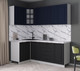 Миниатюра изображения товара Кухонный гарнитур Интерлиния Мила Деко 1.2x2.0 (черный/индиго/белый гранит)